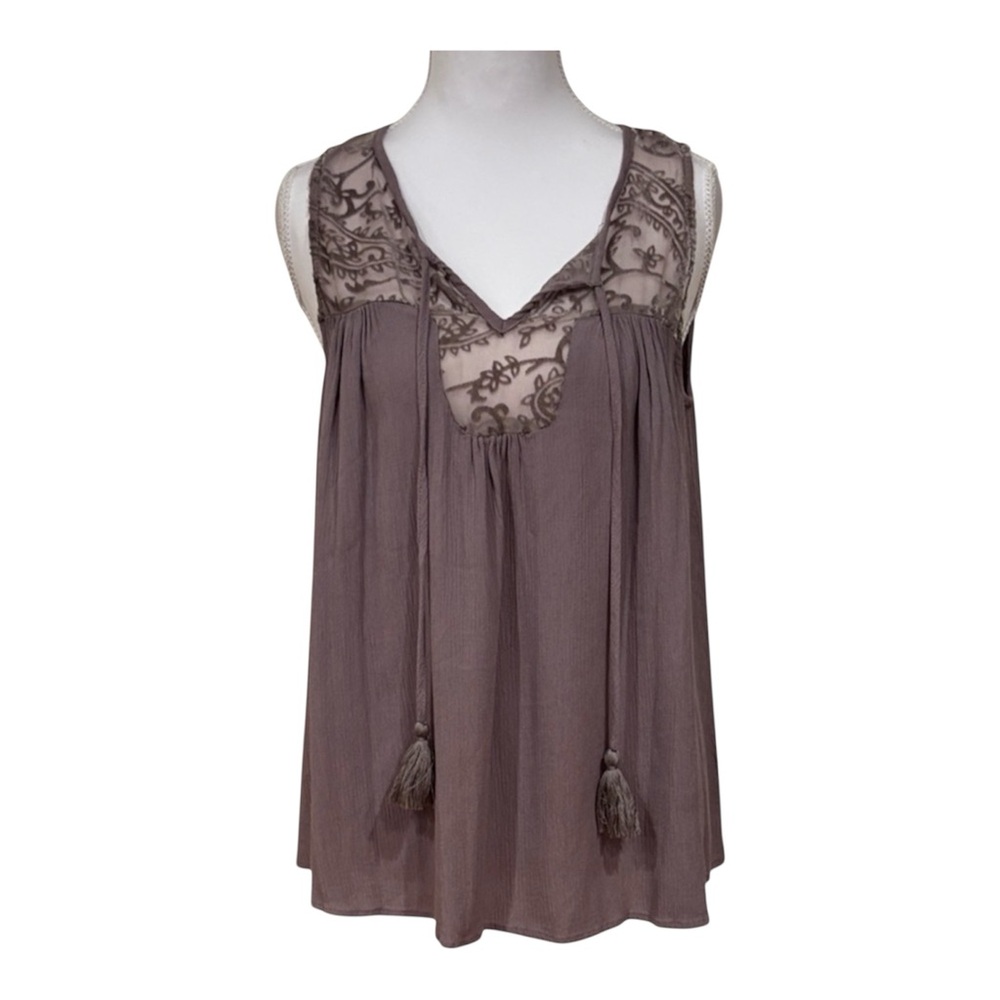 NWOT Knox Rose Purple Lace Detail Blouse Excellent Condition